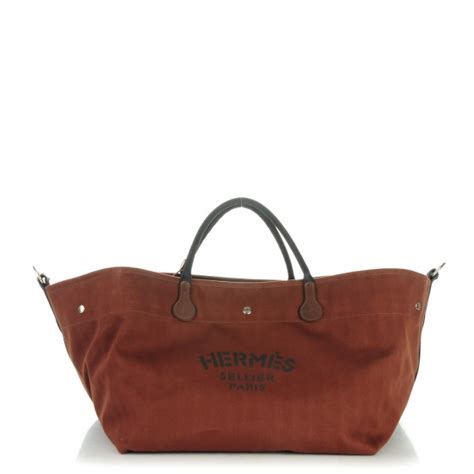 hermes fourre tout du cavalier bag|2013 Toile Fourre Tout du Cavalier Carryall Tote travel bag.